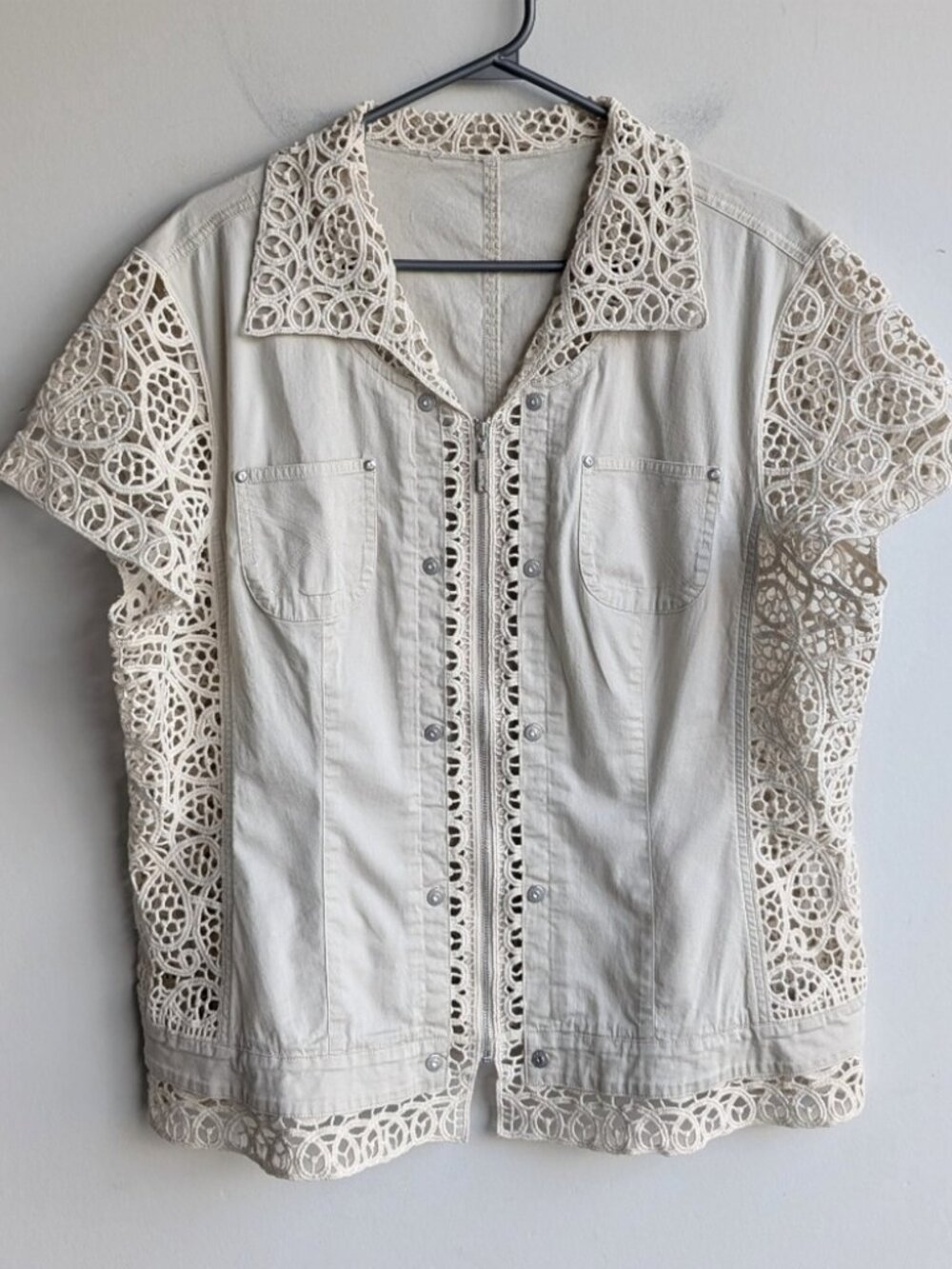 Vintage Crochet Lafei Nier Short Sleeve Top